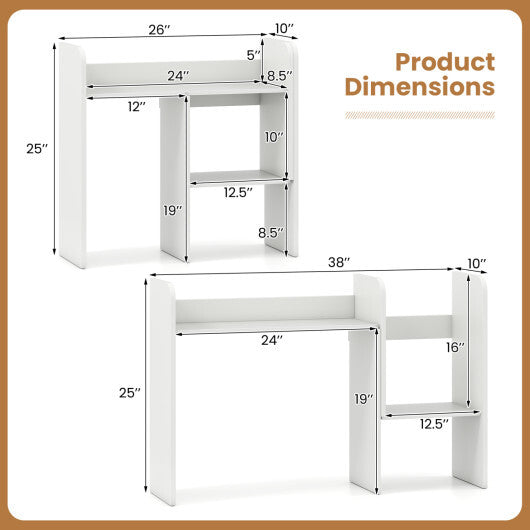 Expandable Desk Bookshelf with Open Cubes and Desktop Display Rack-Rustic Brown LuxuryLifeWay Online Store