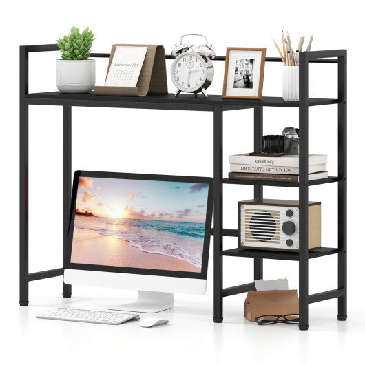 Desktop Bookshelf 38.5" W with Storage Display Rack for Home Office-Black LuxuryLifeWay Online Store