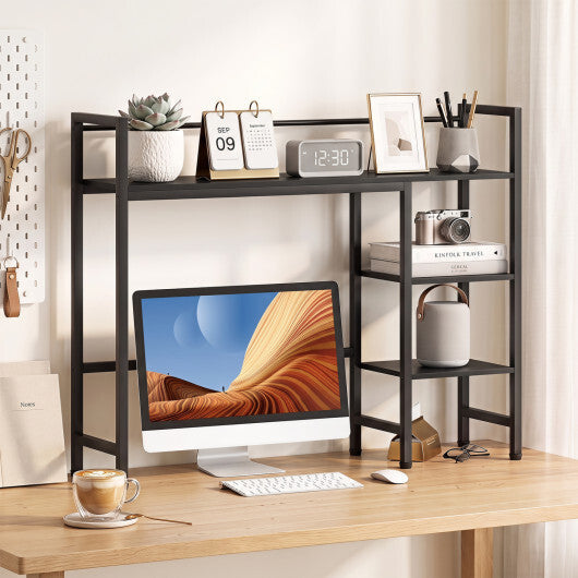 Desktop Bookshelf 38.5" W with Storage Display Rack for Home Office-Black LuxuryLifeWay Online Store