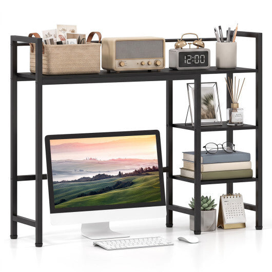 Desktop Bookshelf 38.5" W with Storage Display Rack for Home Office-Black LuxuryLifeWay Online Store