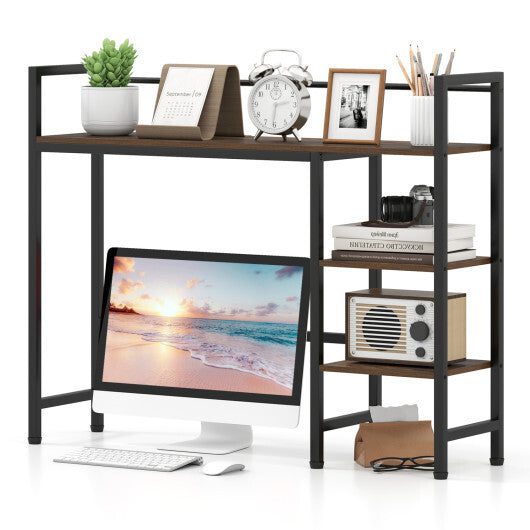 Desktop Bookshelf 38.5" W with Storage Display Rack for Home Office-Black LuxuryLifeWay Online Store