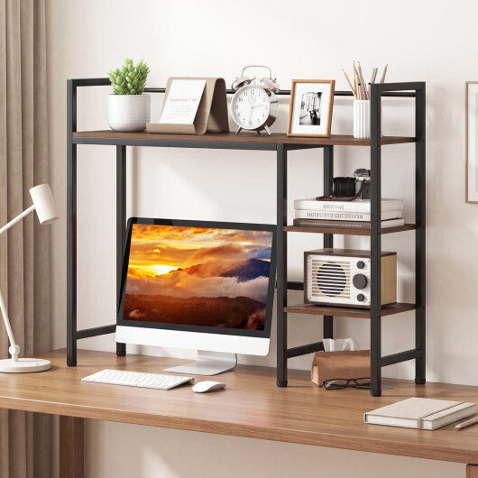 Desktop Bookshelf 38.5" W with Storage Display Rack for Home Office-Black LuxuryLifeWay Online Store