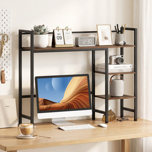 Desktop Bookshelf 38.5" W with Storage Display Rack for Home Office-Black LuxuryLifeWay Online Store