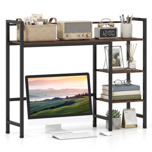 Desktop Bookshelf 38.5" W with Storage Display Rack for Home Office-Black LuxuryLifeWay Online Store