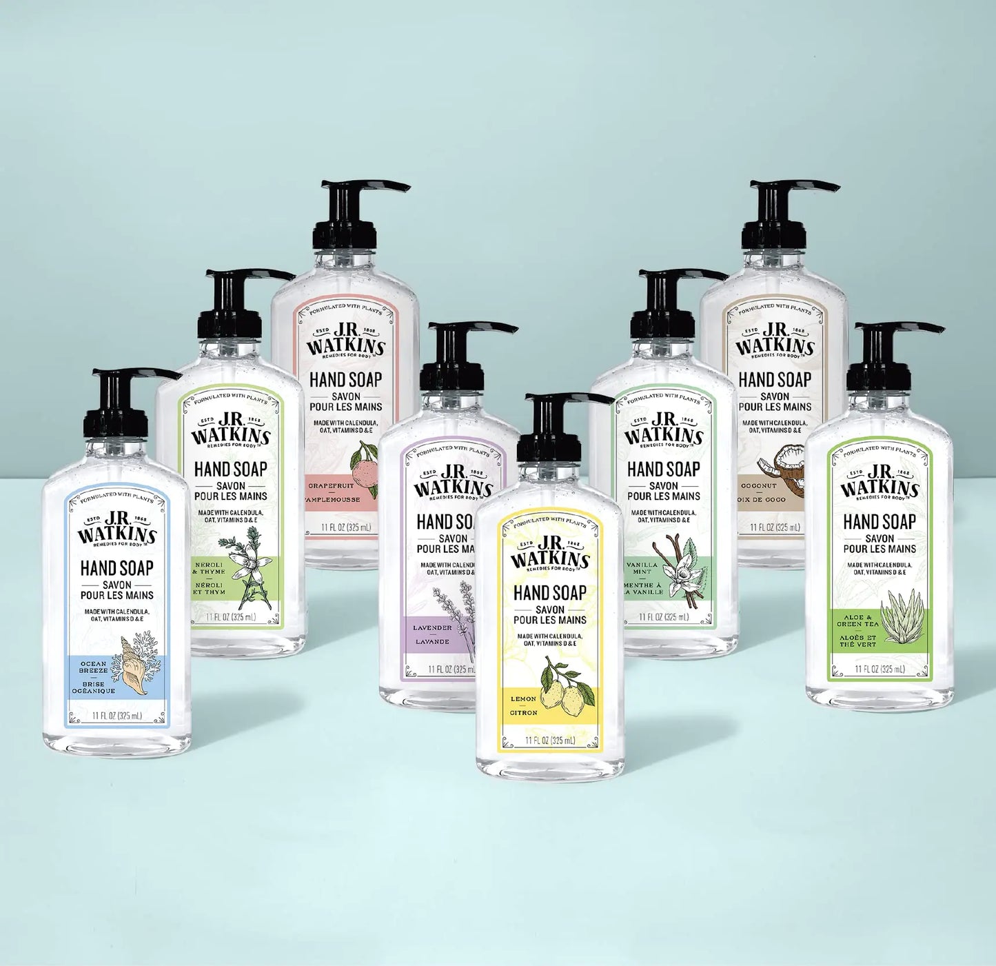 J.R. Watkins Liquid Hand Soap With Dispenser, Moisturizing Hand Soap, Alcohol-Free Hand Wash, Cruelty-Free, USA Made Liquid Soap For Bathroom and Kitchen, Neroli & Thyme, 11 Fl Oz, 3 Pack 11 Fl Oz (Pack of 3)