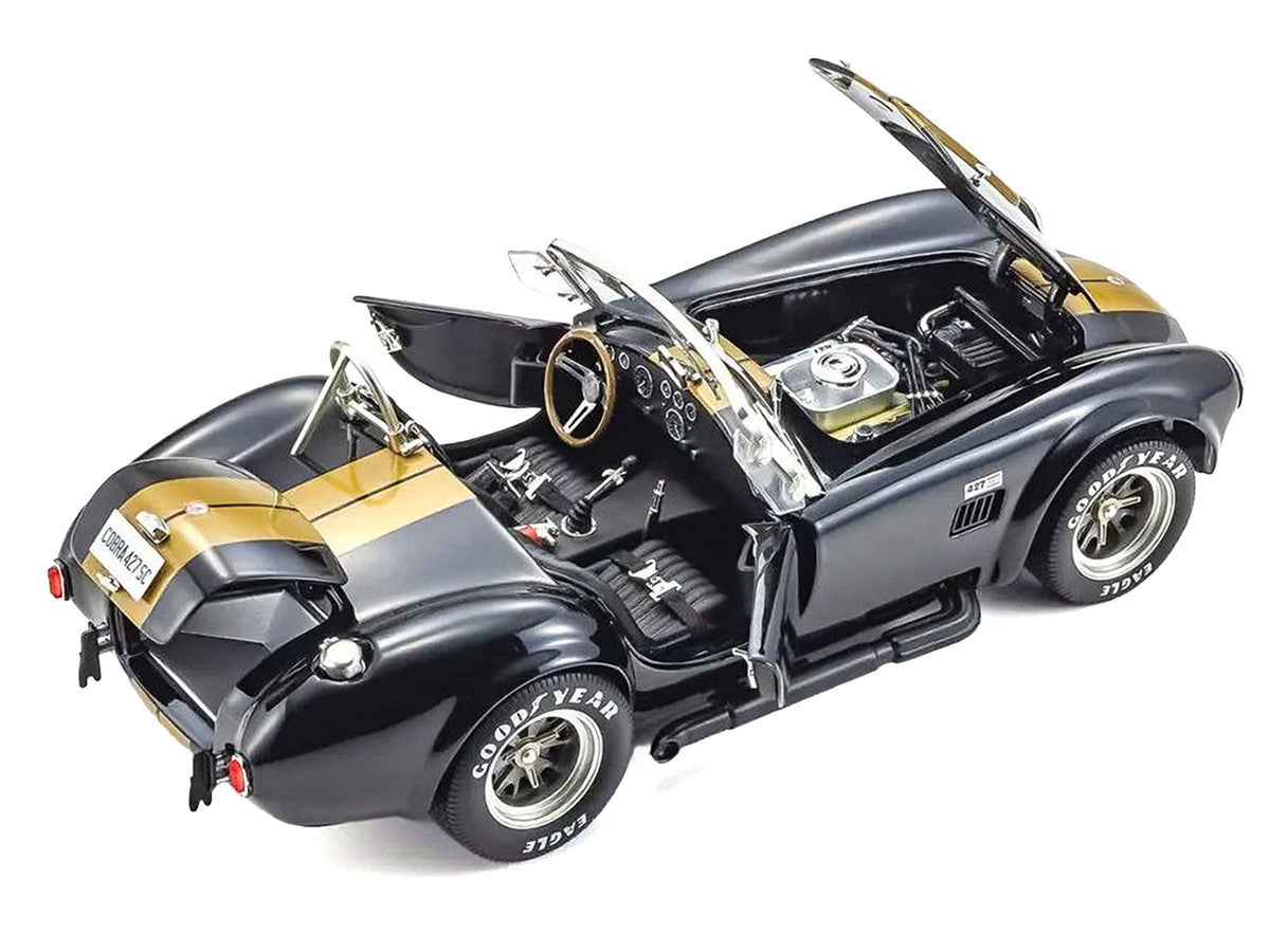 Shelby Cobra 427 S/C Black with Gold Stripes 1/18 Diecast Model Car by Kyosho LuxuryLifeWay Online Store