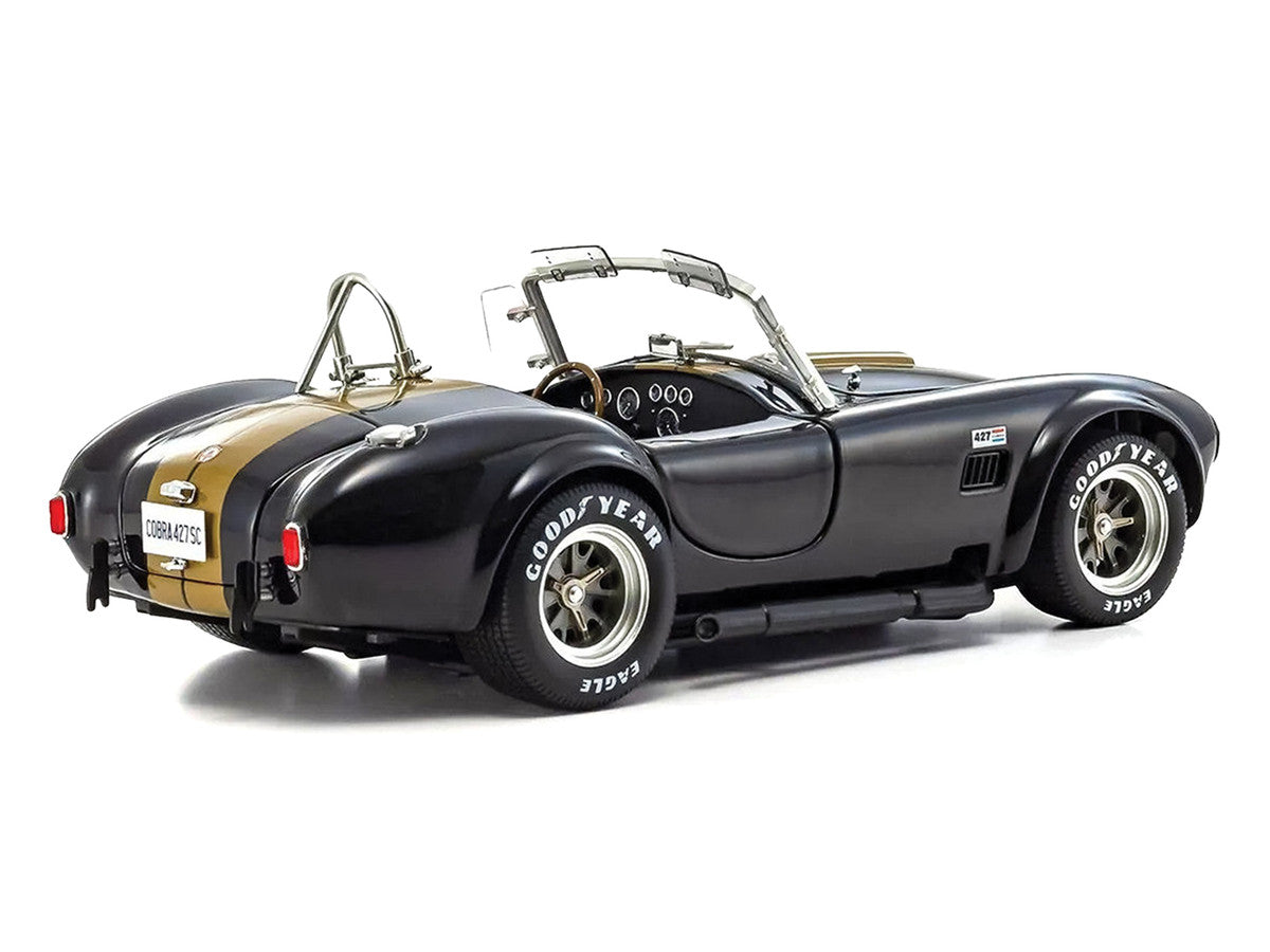 Shelby Cobra 427 S/C Black with Gold Stripes 1/18 Diecast Model Car by Kyosho LuxuryLifeWay Online Store