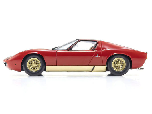 Lamborghini Miura P 400 Red with Gold Accents 1/18 Diecast Model Car by Kyosho LuxuryLifeWay Online Store