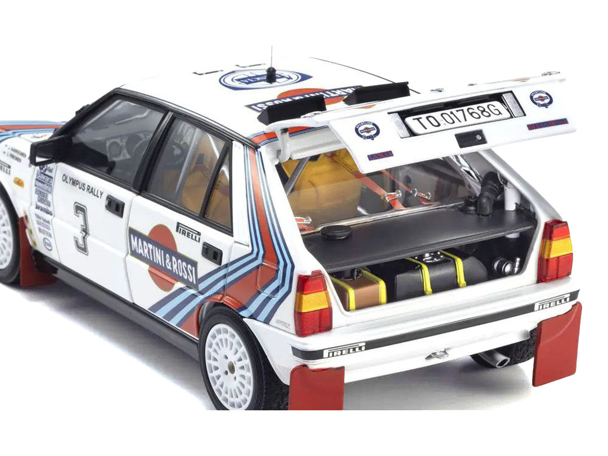 Lancia Delta HF 4WD #3 Juha Kankkunen - Juha Piironen "Martini Racing" Winner "Olympus Rally" (1987) 1/18 Diecast Model Car by Kyosho LuxuryLifeWay Online Store