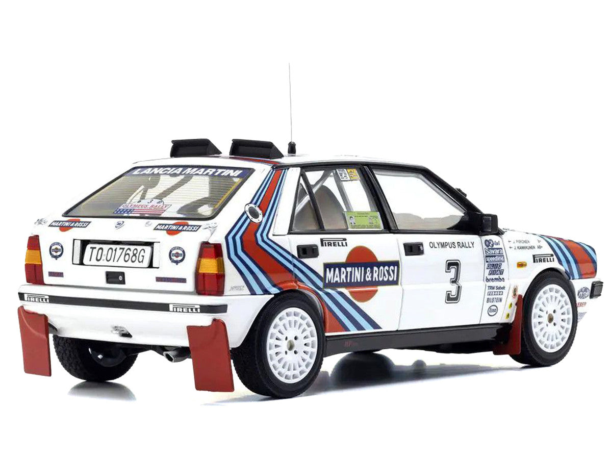 Lancia Delta HF 4WD #3 Juha Kankkunen - Juha Piironen "Martini Racing" Winner "Olympus Rally" (1987) 1/18 Diecast Model Car by Kyosho LuxuryLifeWay Online Store