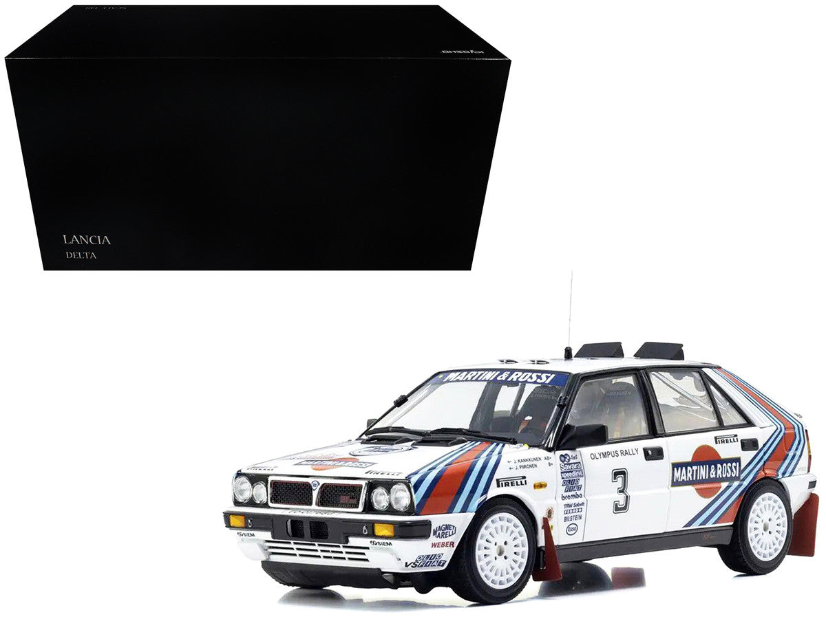 Lancia Delta HF 4WD #3 Juha Kankkunen - Juha Piironen "Martini Racing" Winner "Olympus Rally" (1987) 1/18 Diecast Model Car by Kyosho LuxuryLifeWay Online Store