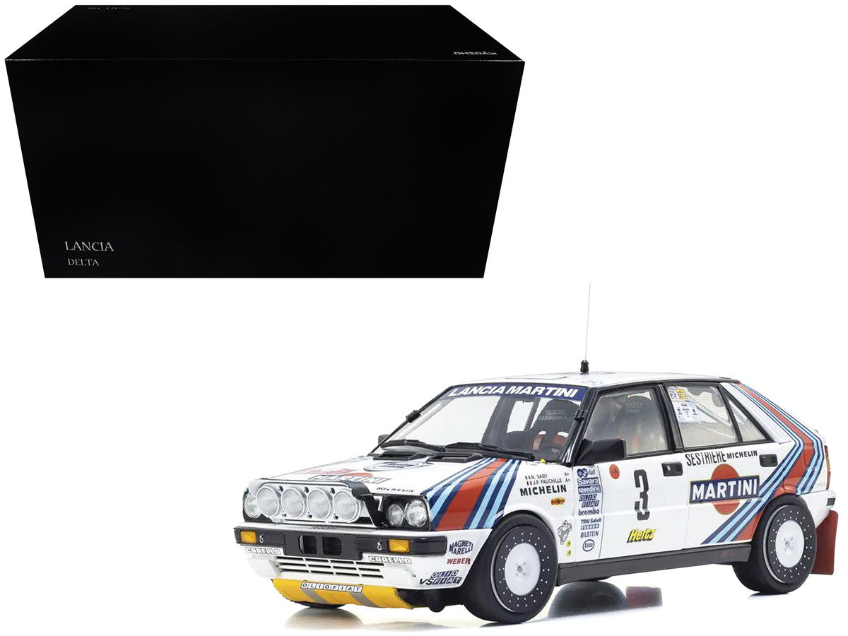 Lancia Delta HF 4WD #3 Bruno Saby - Jean-Francois Fauchille "Martini Racing" Winner "Rally Monte Carlo" (1988) 1/18 Diecast Model Car by Kyosho LuxuryLifeWay Online Store