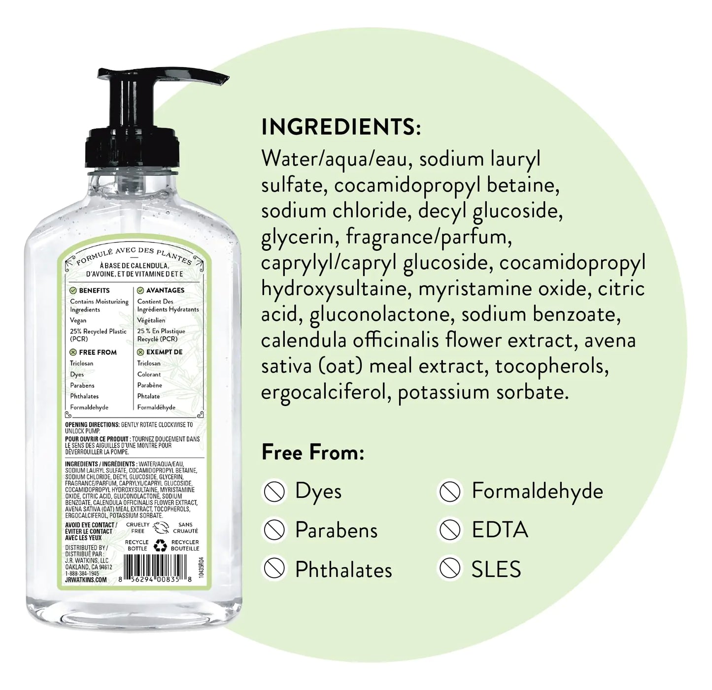 J.R. Watkins Liquid Hand Soap With Dispenser, Moisturizing Hand Soap, Alcohol-Free Hand Wash, Cruelty-Free, USA Made Liquid Soap For Bathroom and Kitchen, Neroli & Thyme, 11 Fl Oz, 3 Pack 11 Fl Oz (Pack of 3)