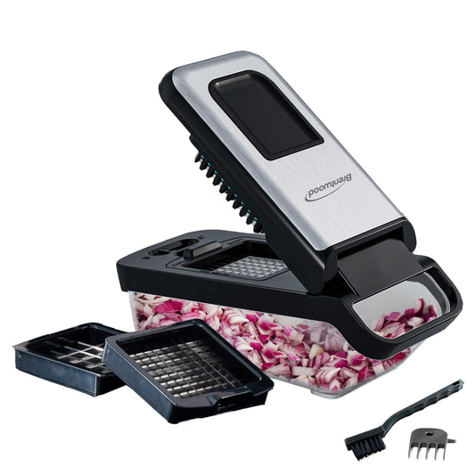 Brentwood 3.6 Cup  Vegetable Chopper in Black with 2 Interchangeable Blades LuxuryLifeWay Online Store