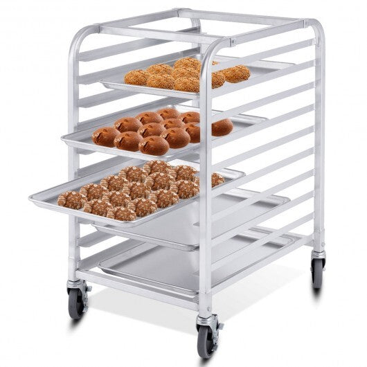 10 Sheets Aluminum Rolling Bakery Pan Rack