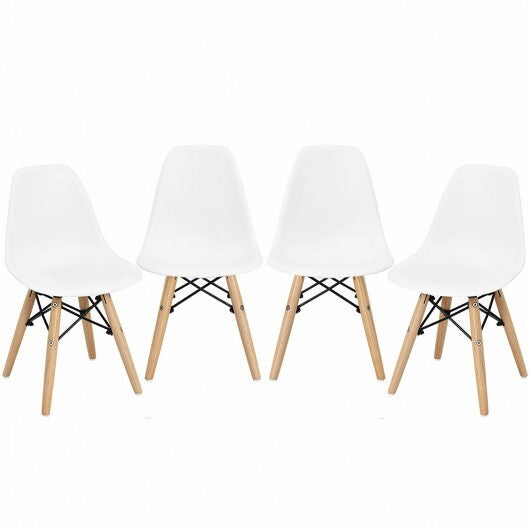 4 PCS Children Chair Set Medieval Style Dining Chairs with Wood Legs LuxuryLifeWay Online Store