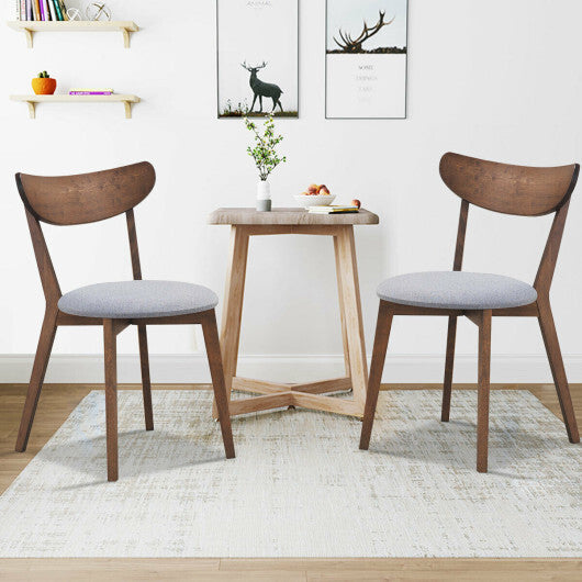 Set of 2 Dining Chairs Upholstered Curved Back Side LuxuryLifeWay Online Store
