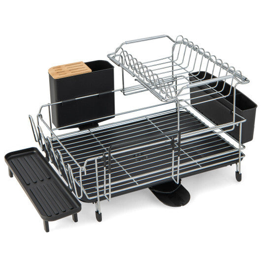 2-Tier Detachable Dish Rack with Drainboard and 360? Swivel Spout LuxuryLifeWay Online Store