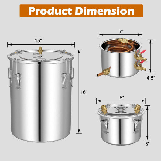 5/10 Gal 22/38 L Water Alcohol Distiller for DIY Whisky-5 Gal LuxuryLifeWay Online Store