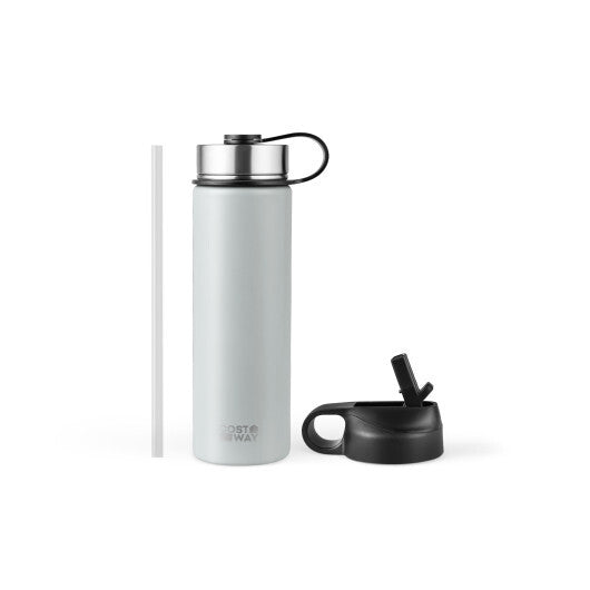 22 Oz Double-walled Insulated Stainless Steel Water Bottle with 2 Lids and Straw-Beige LuxuryLifeWay Online Store