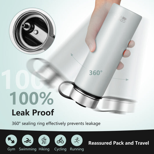 22 Oz Double-walled Insulated Stainless Steel Water Bottle with 2 Lids and Straw-Beige LuxuryLifeWay Online Store