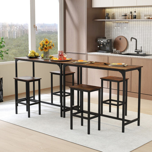 Industrial 3-Piece 47.5" Counter-Height Dining Table and 2 Bar Stools-Coffee LuxuryLifeWay Online Store