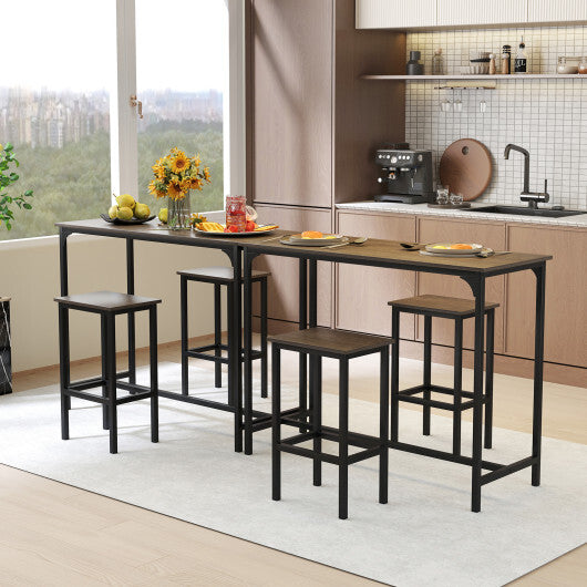 Industrial 3-Piece 47.5" Counter-Height Dining Table and 2 Bar Stools-Coffee LuxuryLifeWay Online Store