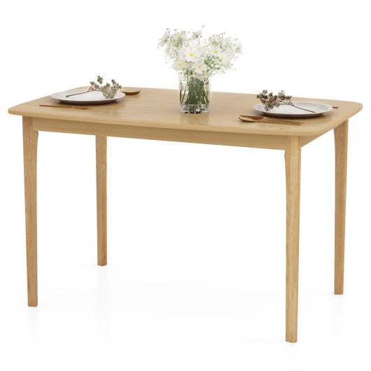 48 Inch Solid Wood Dining Table with Rubber Wood Supporting Legs for Kitchen Dining Room-Natural LuxuryLifeWay Online Store