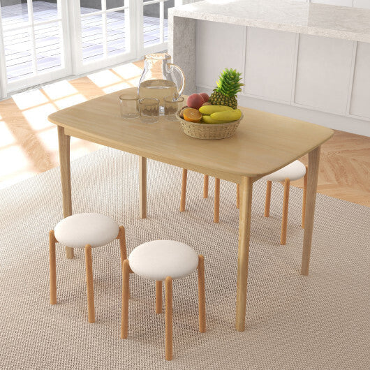 48 Inch Solid Wood Dining Table with Rubber Wood Supporting Legs for Kitchen Dining Room-Natural LuxuryLifeWay Online Store