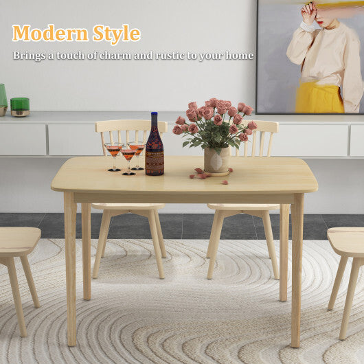 48 Inch Solid Wood Dining Table with Rubber Wood Supporting Legs for Kitchen Dining Room-Natural LuxuryLifeWay Online Store