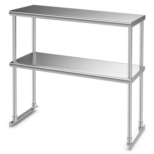 36 x 12 Inch Kitchen Stainless Steel Overshelf with Adjustable Lower Shelf LuxuryLifeWay Online Store