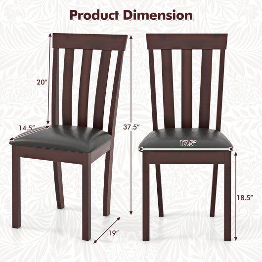 Dining Chair Set of 2 Upholstered Wooden Kitchen Chairs with Padded Seat and Rubber Wood Frame-White LuxuryLifeWay Online Store