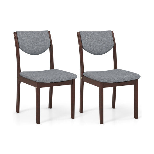 Set of 2 Wood Kitchen Chairs with Faux Leather Upholstered Seat-Coffee LuxuryLifeWay Online Store