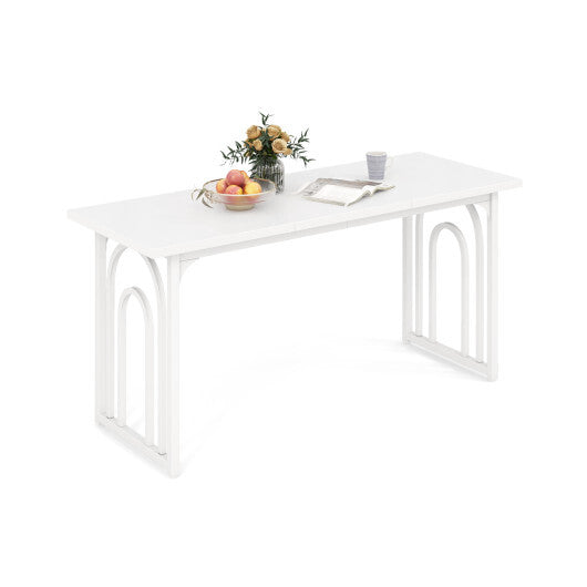Dining Table for 6-8 People 63 Inch Rectangular Farmhouse Kitchen Table-White LuxuryLifeWay Online Store