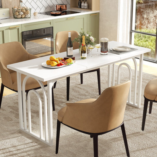 Dining Table for 6-8 People 63 Inch Rectangular Farmhouse Kitchen Table-White LuxuryLifeWay Online Store