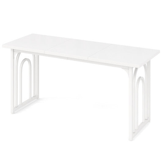 Dining Table for 6-8 People 63 Inch Rectangular Farmhouse Kitchen Table-White LuxuryLifeWay Online Store