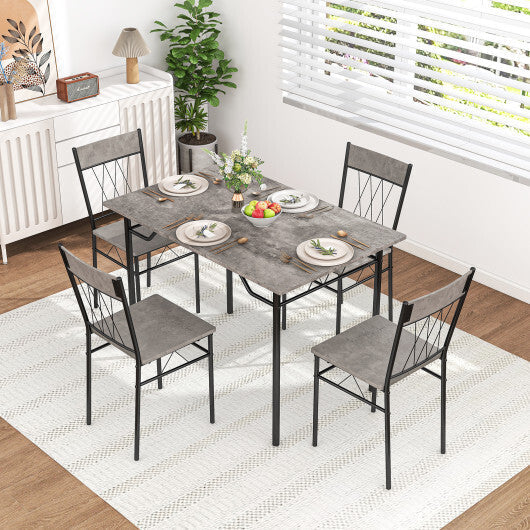 5-Piece Dining Table Set for 4 with Kitchen Table and 4 Dining Chairs-Black