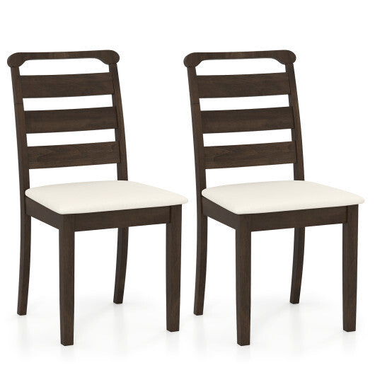 Polyester Upholstered Wooden Dining Chair Set of 2-Walnut LuxuryLifeWay Online Store