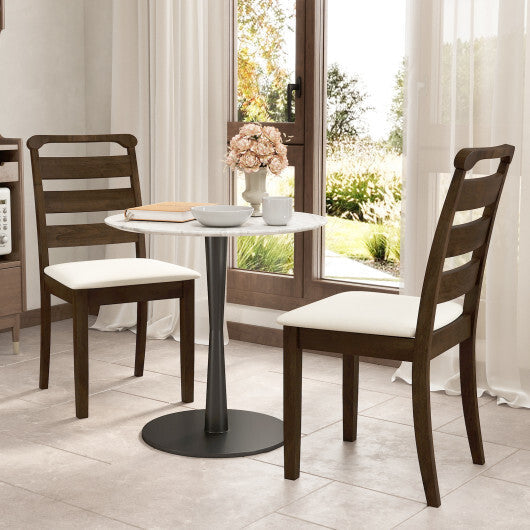 Polyester Upholstered Wooden Dining Chair Set of 2-Walnut LuxuryLifeWay Online Store