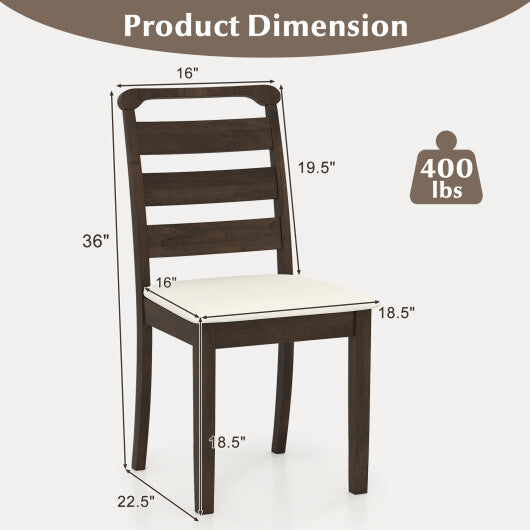 Polyester Upholstered Wooden Dining Chair Set of 2-Walnut LuxuryLifeWay Online Store