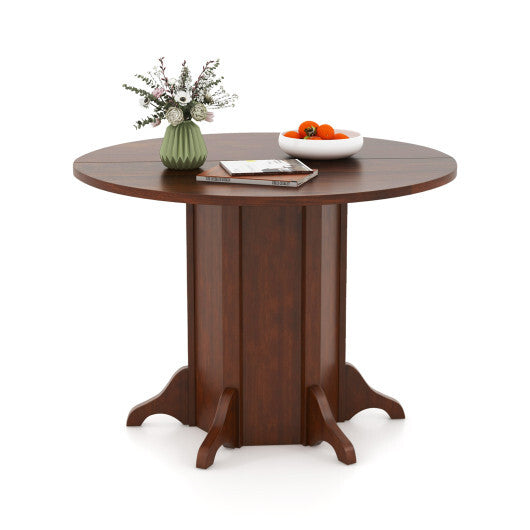 Round Dining Table with Pedestal Base for 4-6 People-Walnut LuxuryLifeWay Online Store