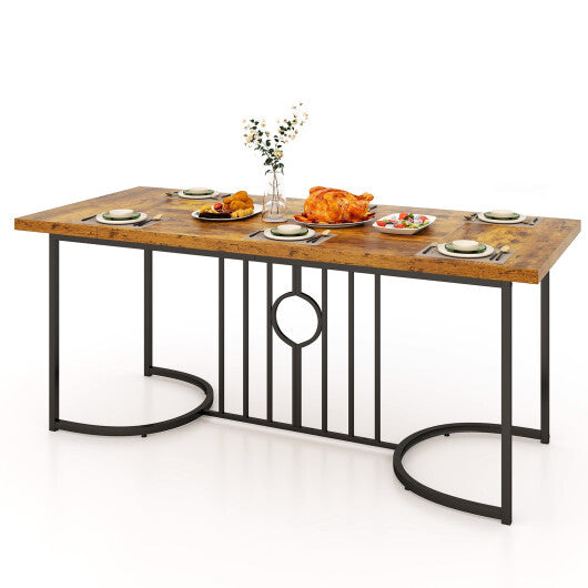 71 Inch Large Dining Table for 6-8 People Rectangular Wood Kitchen Table-Rustic Brown LuxuryLifeWay Online Store