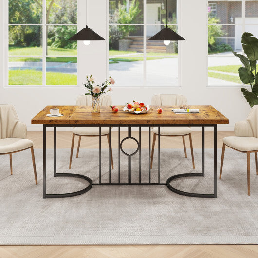 71 Inch Large Dining Table for 6-8 People Rectangular Wood Kitchen Table-Rustic Brown LuxuryLifeWay Online Store