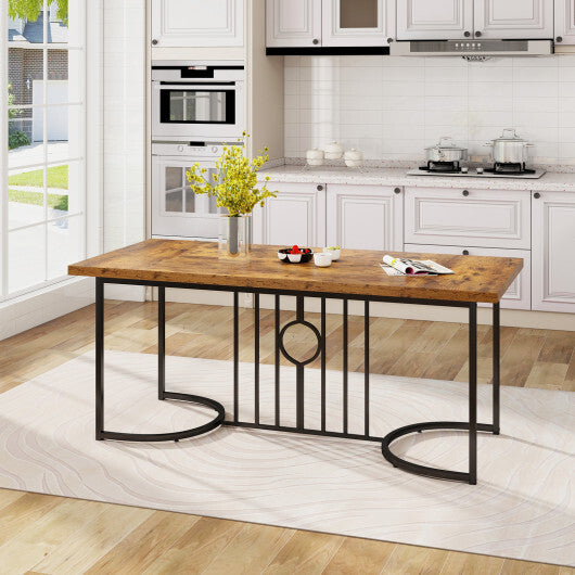 71 Inch Large Dining Table for 6-8 People Rectangular Wood Kitchen Table-Rustic Brown LuxuryLifeWay Online Store