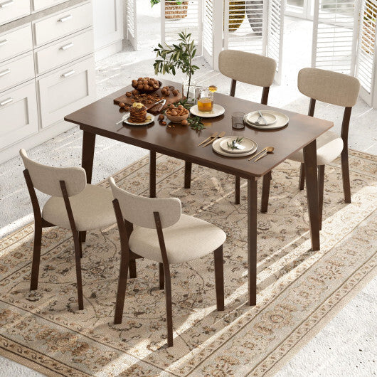 48 Inch Wooden Dining Table with Rubber Wood Legs for 4 People-Brown LuxuryLifeWay Online Store