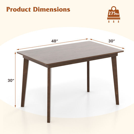 48 Inch Wooden Dining Table with Rubber Wood Legs for 4 People-Brown LuxuryLifeWay Online Store