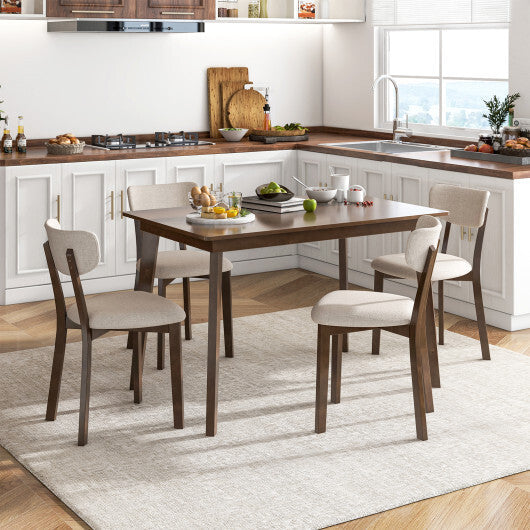 48 Inch Wooden Dining Table with Rubber Wood Legs for 4 People-Brown LuxuryLifeWay Online Store