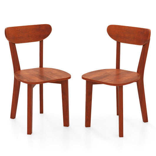 Solid Wood Dining Chair Set of 2 with Curved Backrest and Rubber Wood Frame-Espresso - Color: Espresso LuxuryLifeWay Online Store