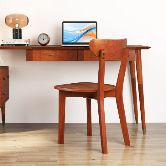 Solid Wood Dining Chair Set of 2 with Curved Backrest and Rubber Wood Frame-Espresso - Color: Espresso LuxuryLifeWay Online Store