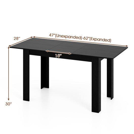 Extendable Dining Table for 4-8 People 47"-62" Large Rectangular Kitchen Table-Black LuxuryLifeWay Online Store